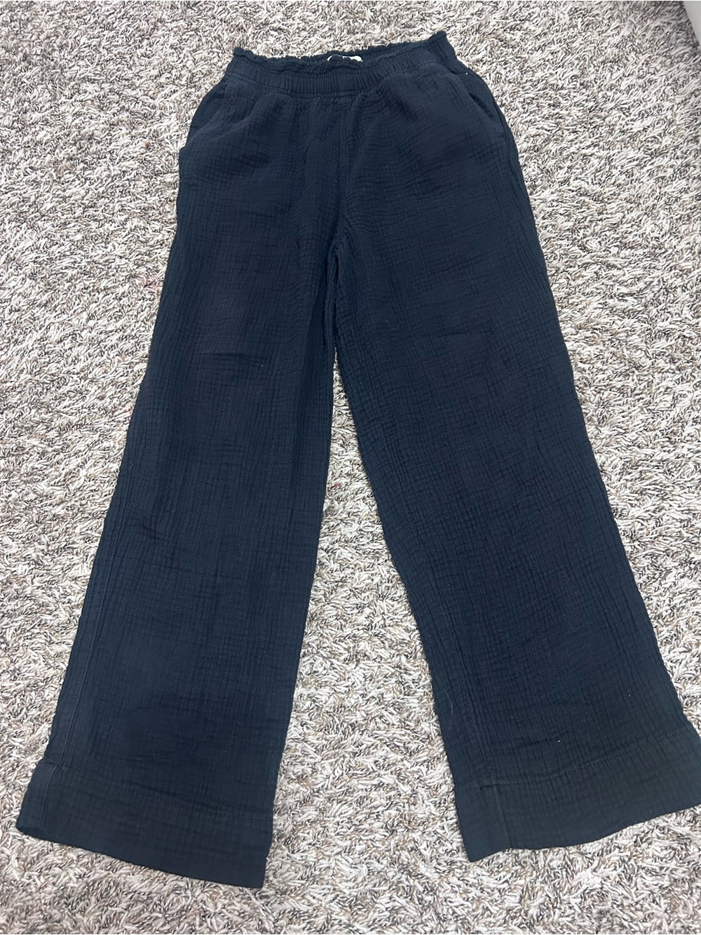 H&M Black Wide-Leg 100% Cotton pants